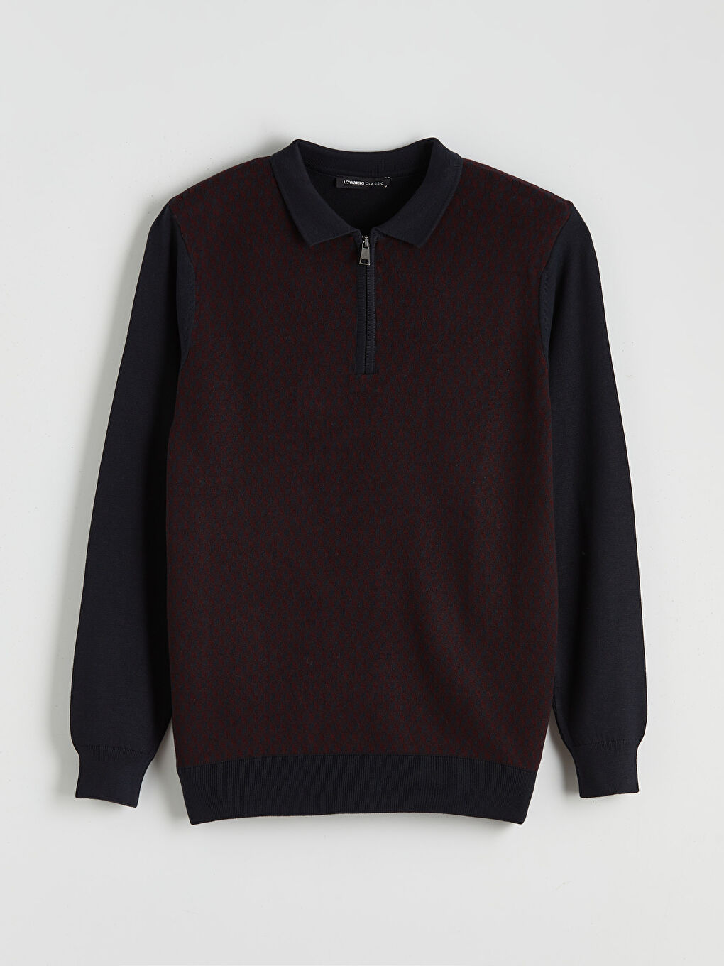 Lacivert Polo Yaka Erkek Triko Kazak-4