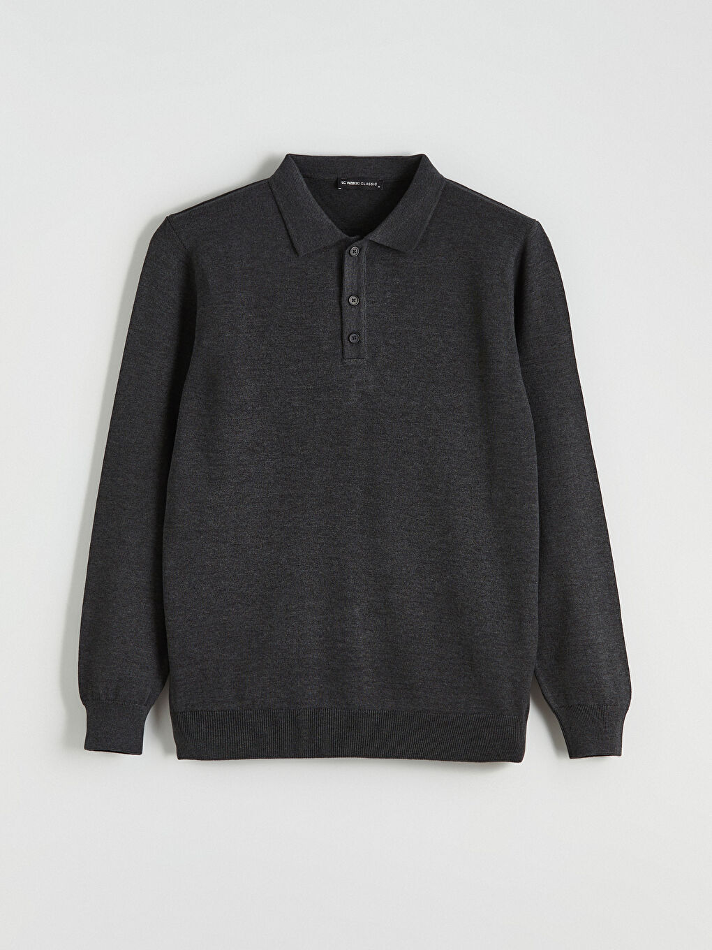 Antrasit Polo Yaka Erkek Triko Kazak-4