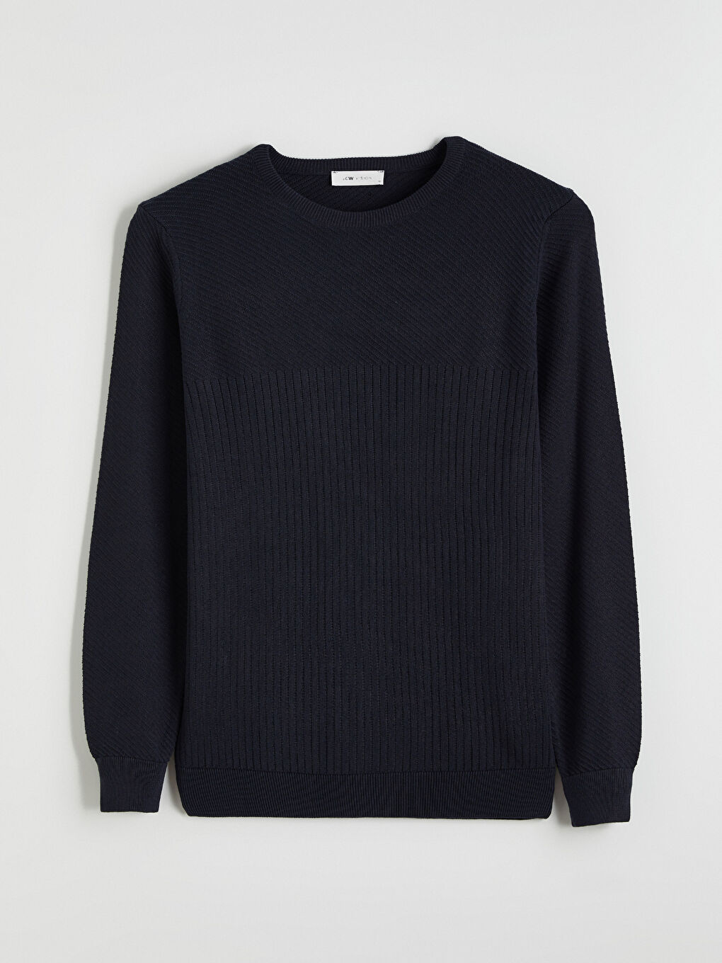 Lacivert Bisiklet Yaka Erkek Triko Kazak