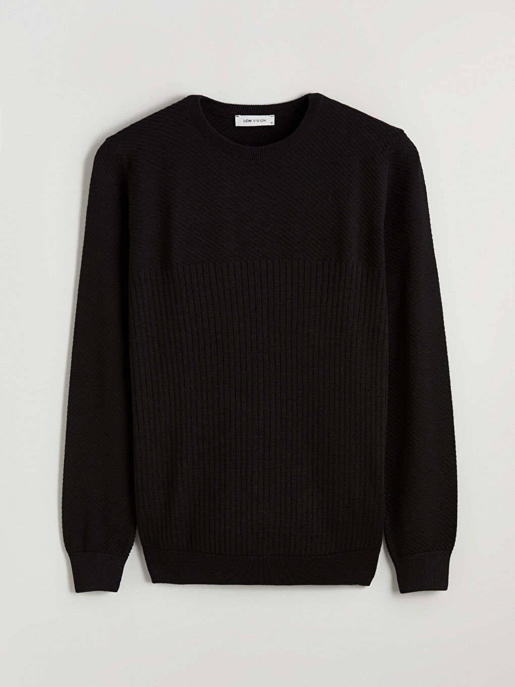 Siyah Bisiklet Yaka Erkek Triko Kazak