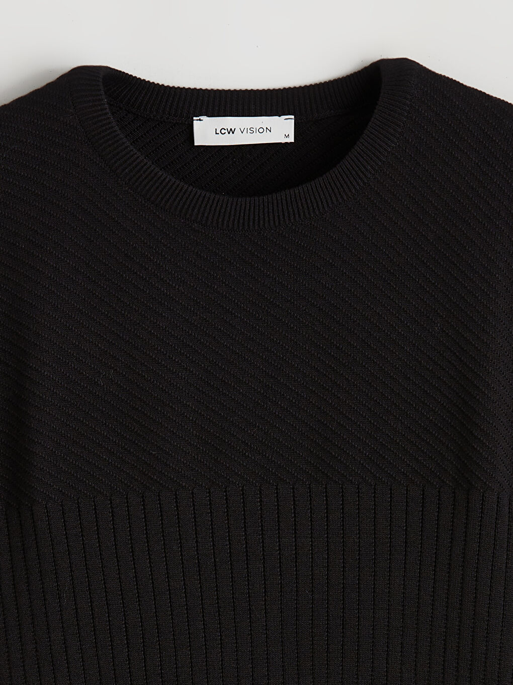 Siyah Bisiklet Yaka Erkek Triko Kazak-1