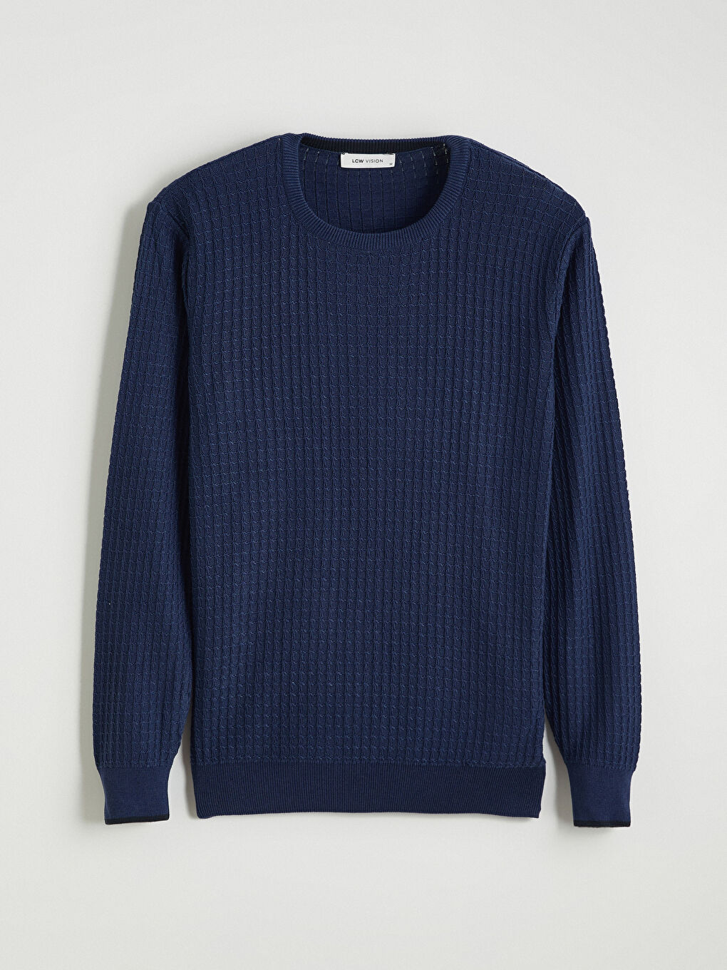 Crew Neck Long Sleeve Men's Tricot Sweater-4