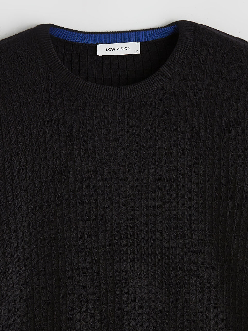 Siyah Bisiklet Yaka Erkek Triko Kazak-5