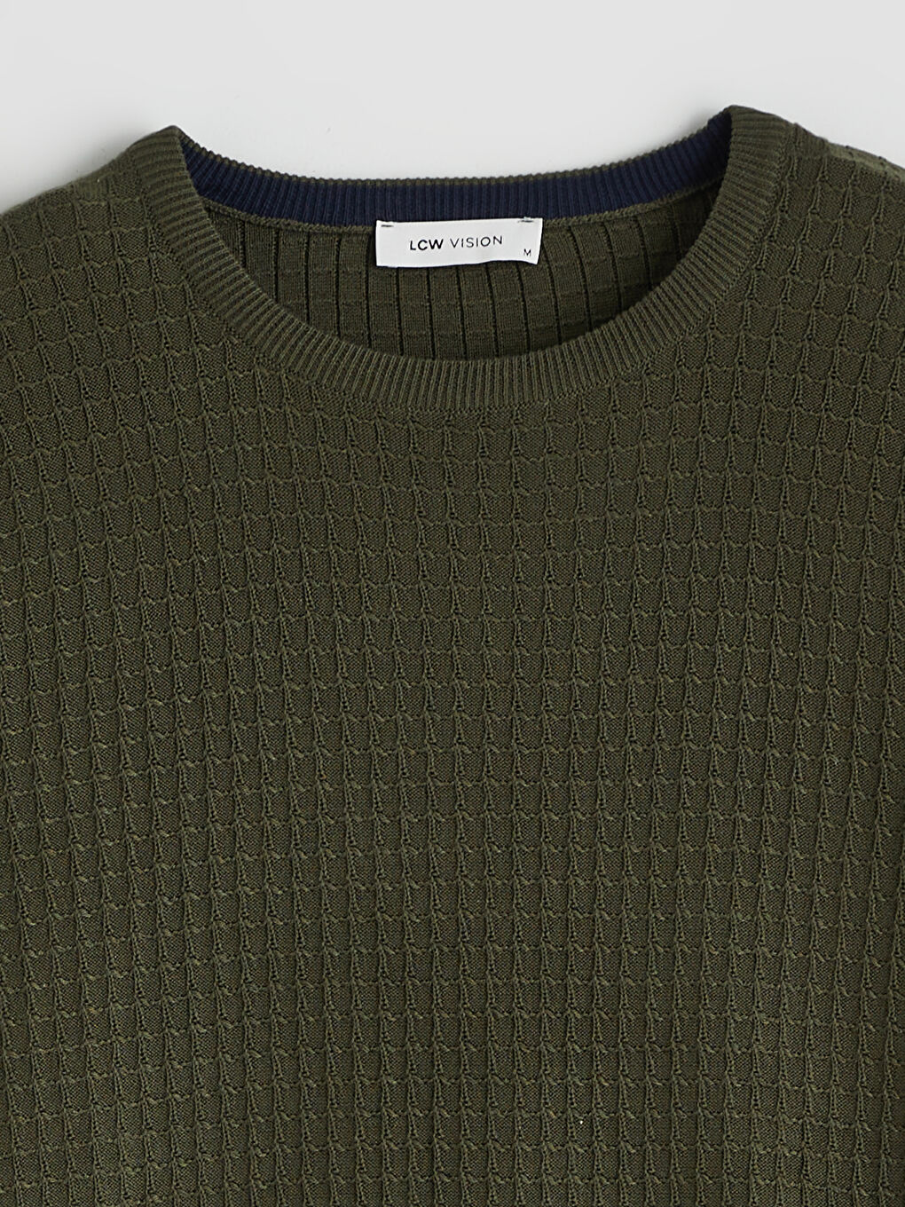 Yeşil Bisiklet Yaka Erkek Triko Kazak-5