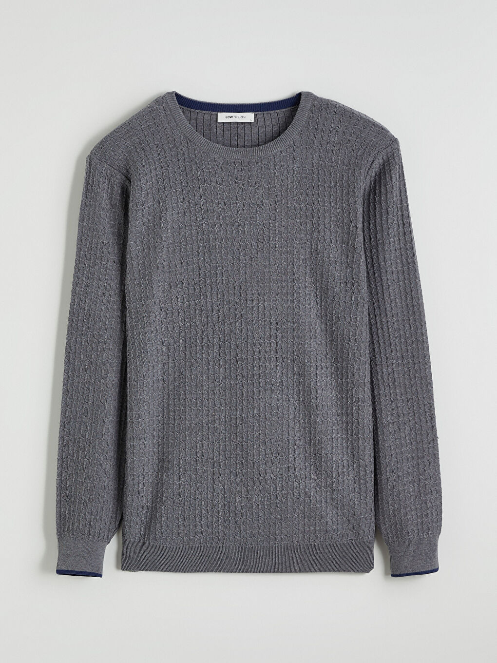 Gri Bisiklet Yaka Erkek Triko Kazak-4