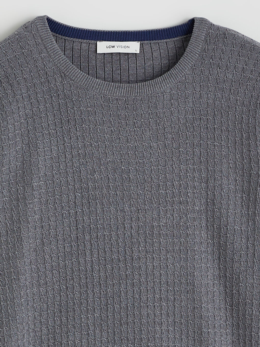 Gri Bisiklet Yaka Erkek Triko Kazak-5