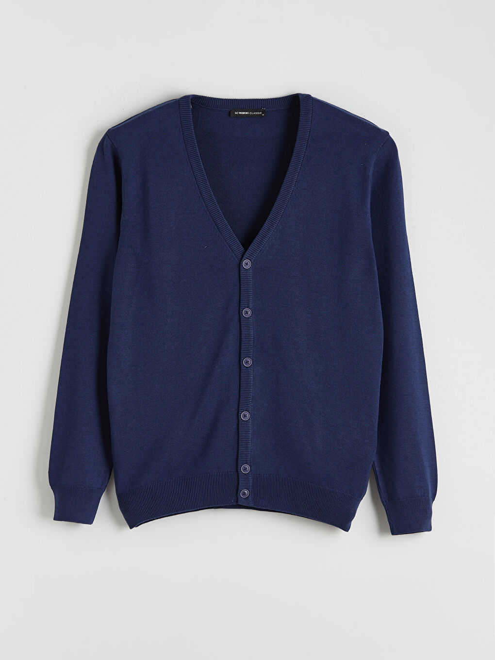 Mavi Standart Kalıp V Yaka Erkek Triko Hırka-4