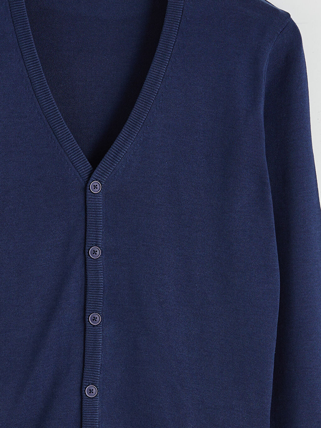 Mavi Standart Kalıp V Yaka Erkek Triko Hırka-5