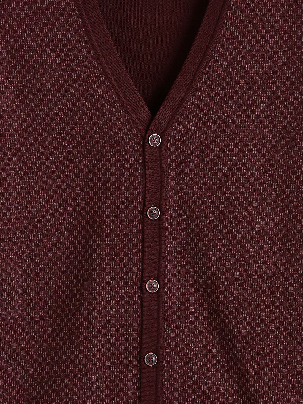 Mürdüm Standart Kalıp V Yaka Erkek Triko Hırka-5