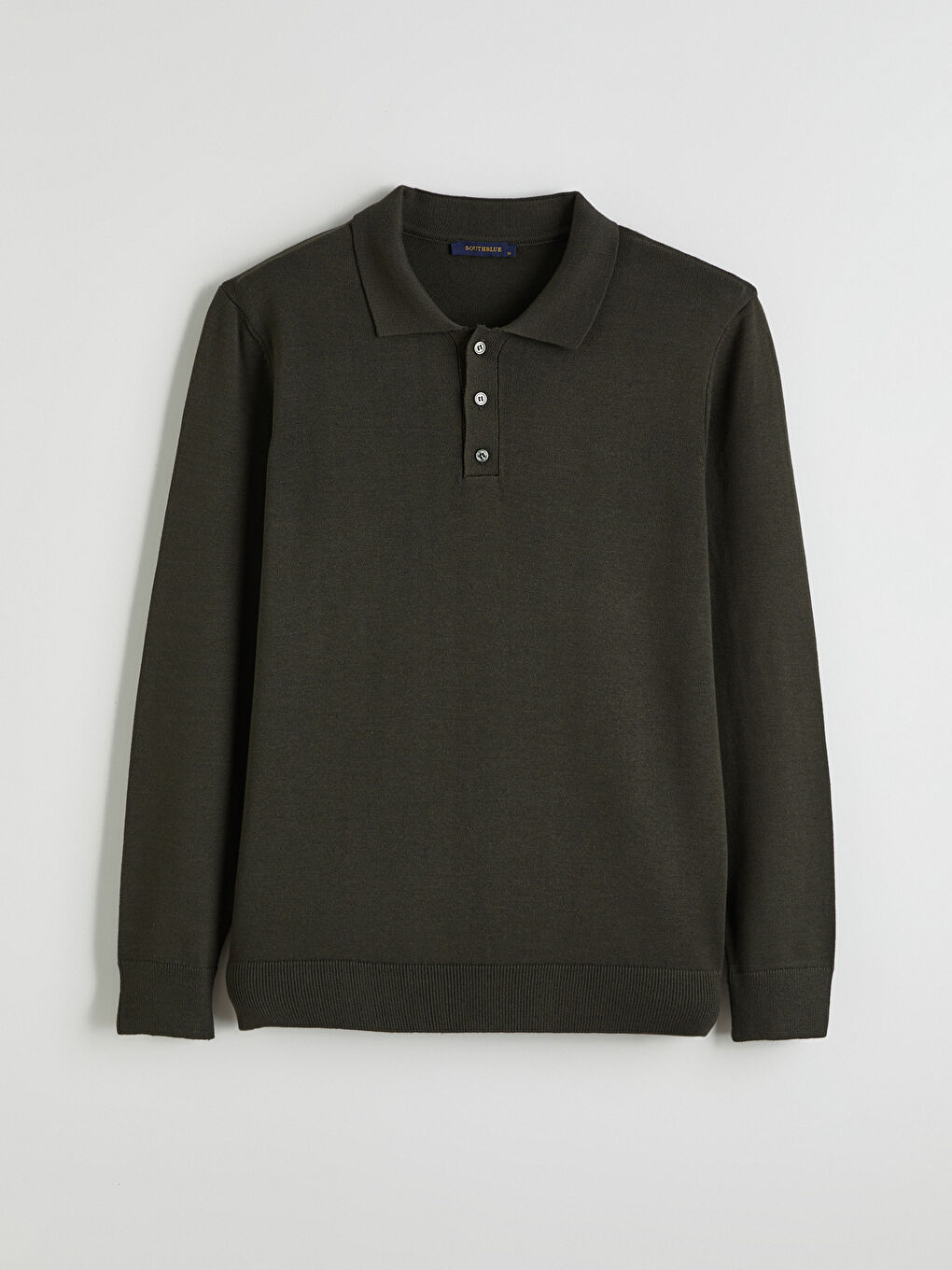 Haki Polo Yaka Erkek Triko Kazak-4