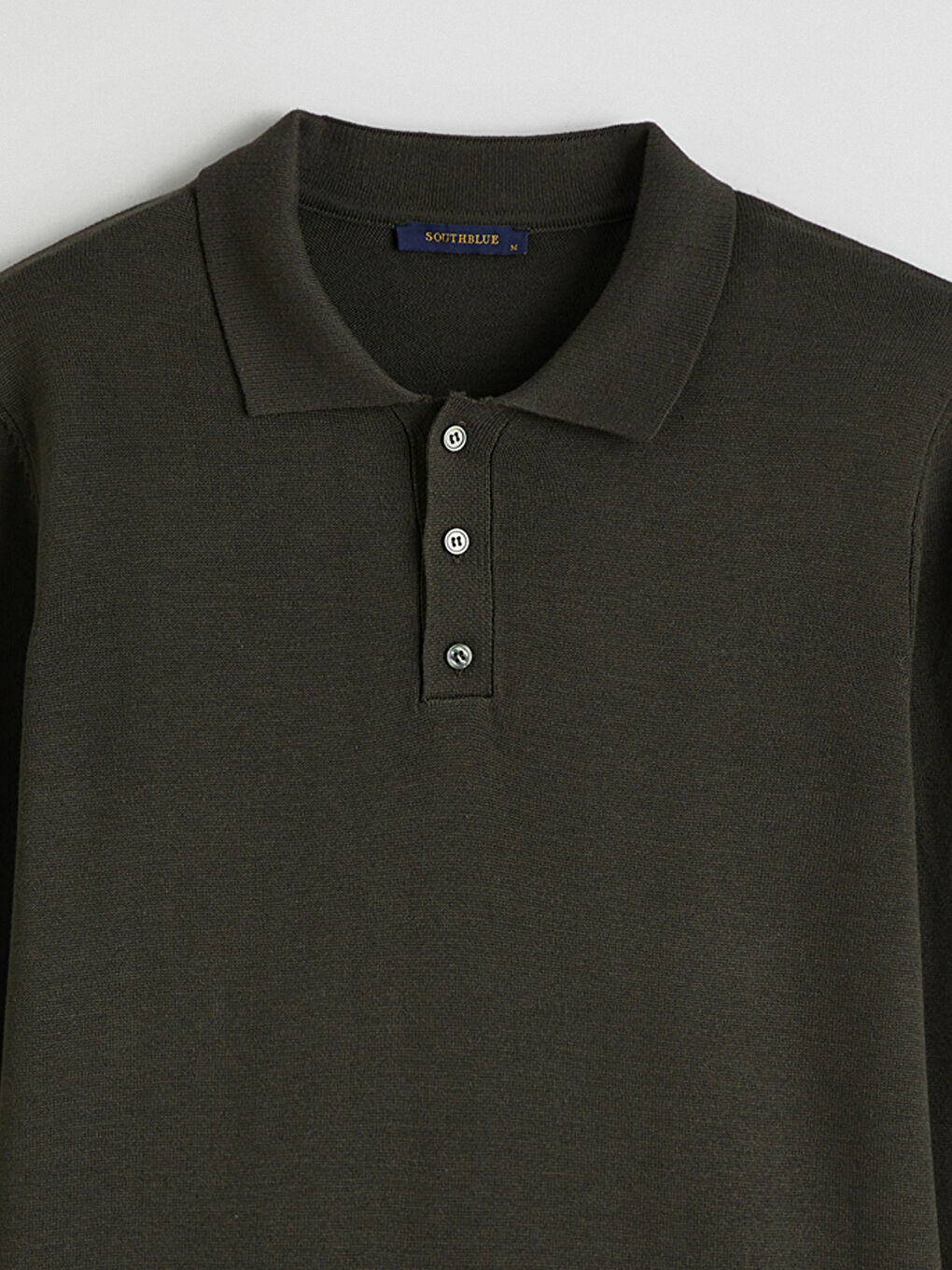 Haki Polo Yaka Erkek Triko Kazak-5