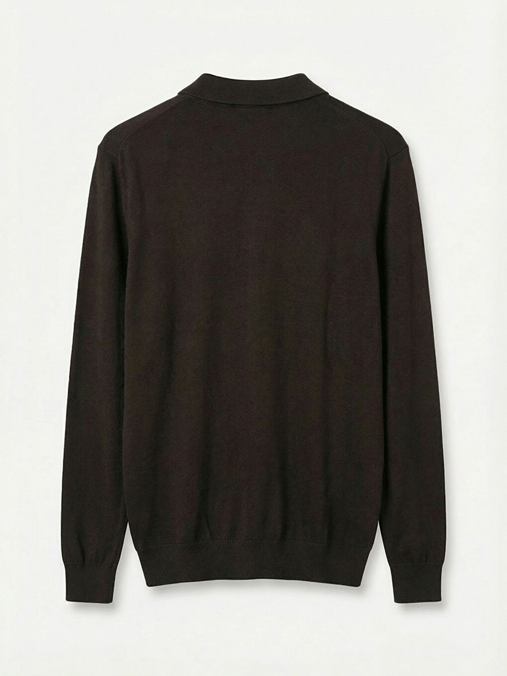 Kahverengi Polo Yaka Erkek Triko Kazak-1