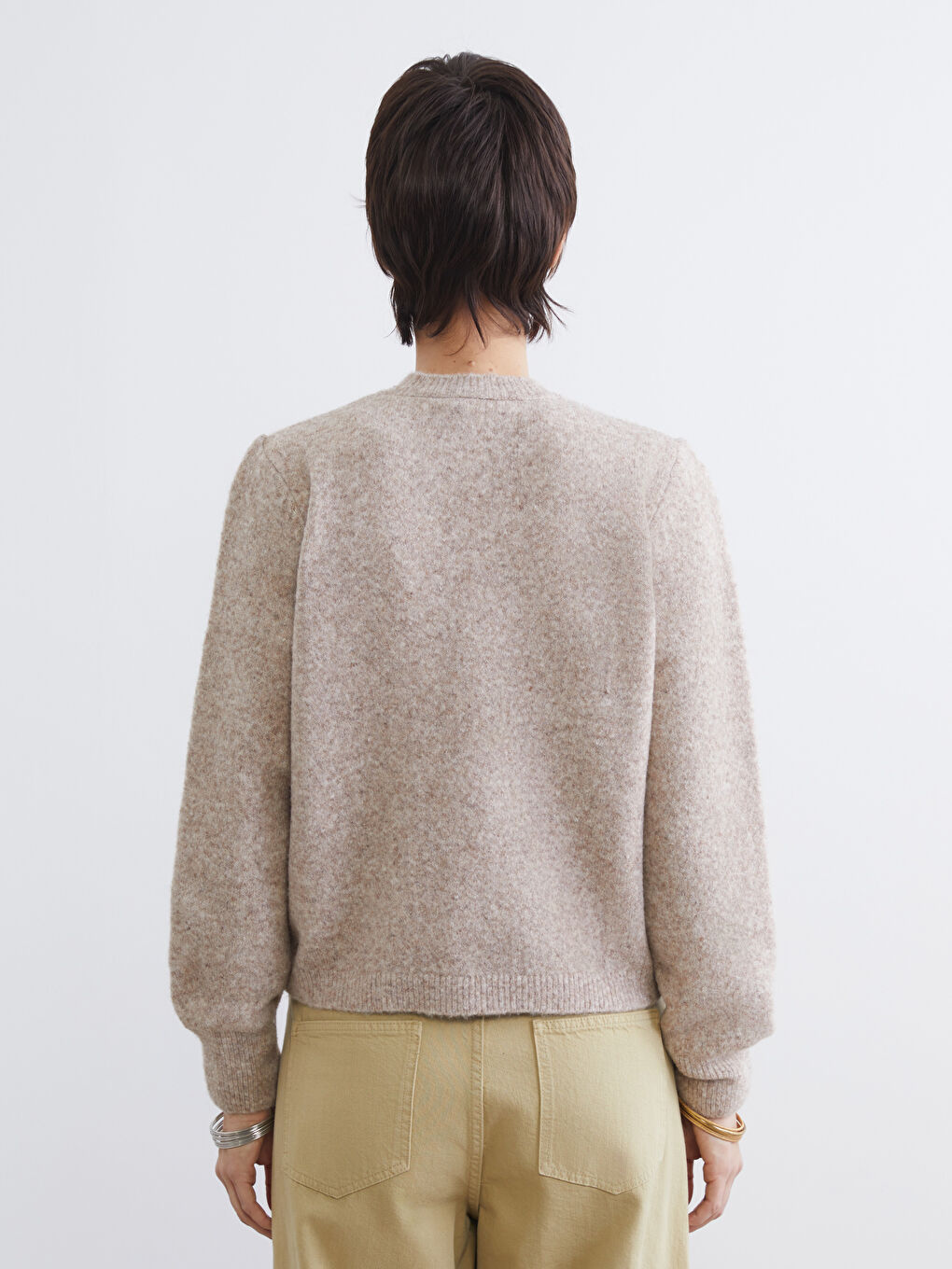 Women's Crew Neck Knit Sweater-3