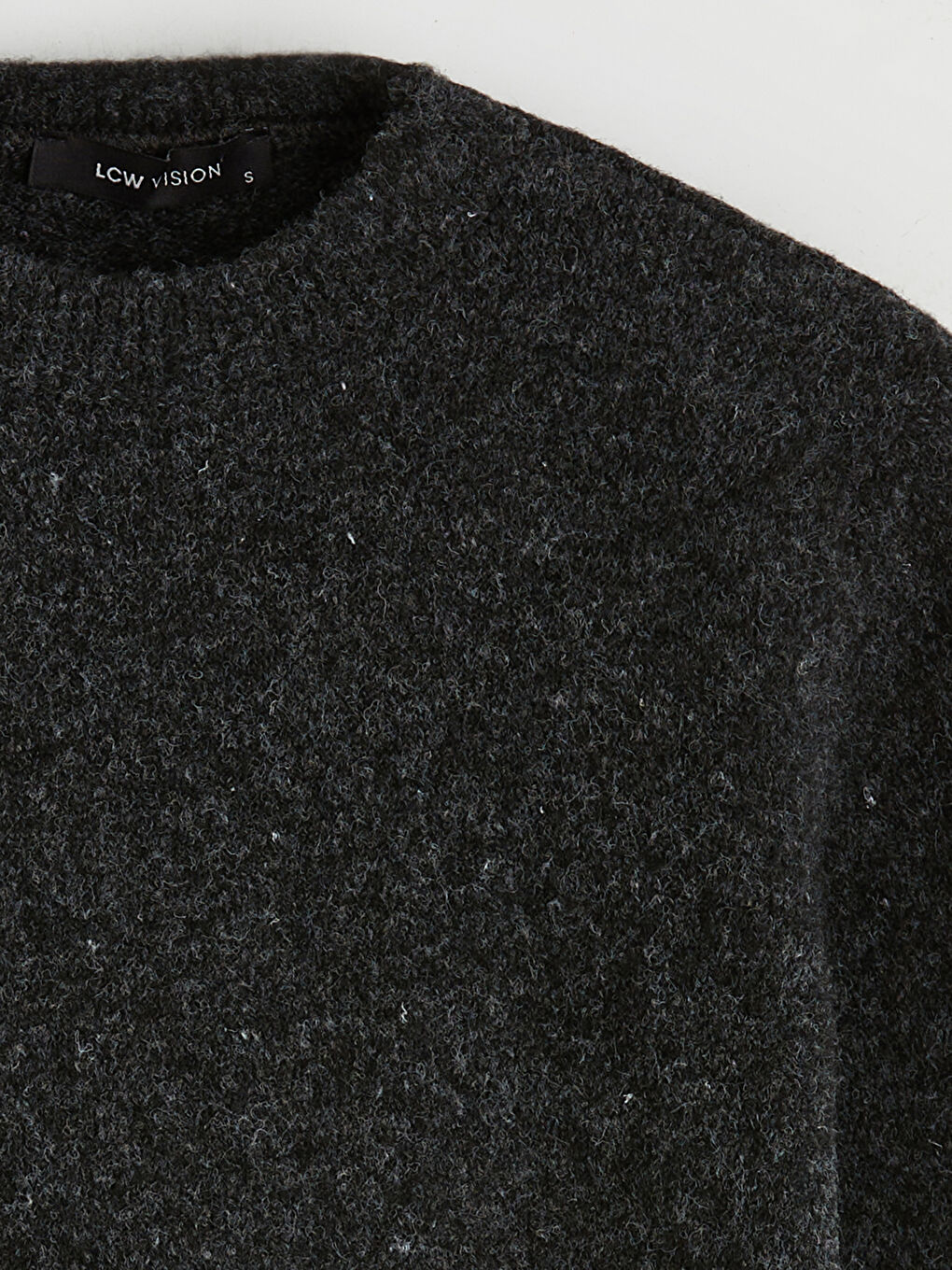 Antrasit Bisiklet Yaka Kadın Triko Kazak	-1