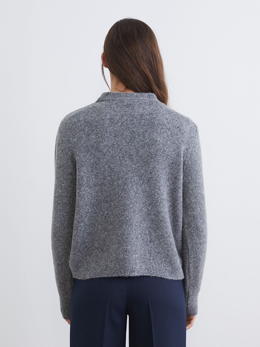 كنزة صوفية رمادي امرأة-5