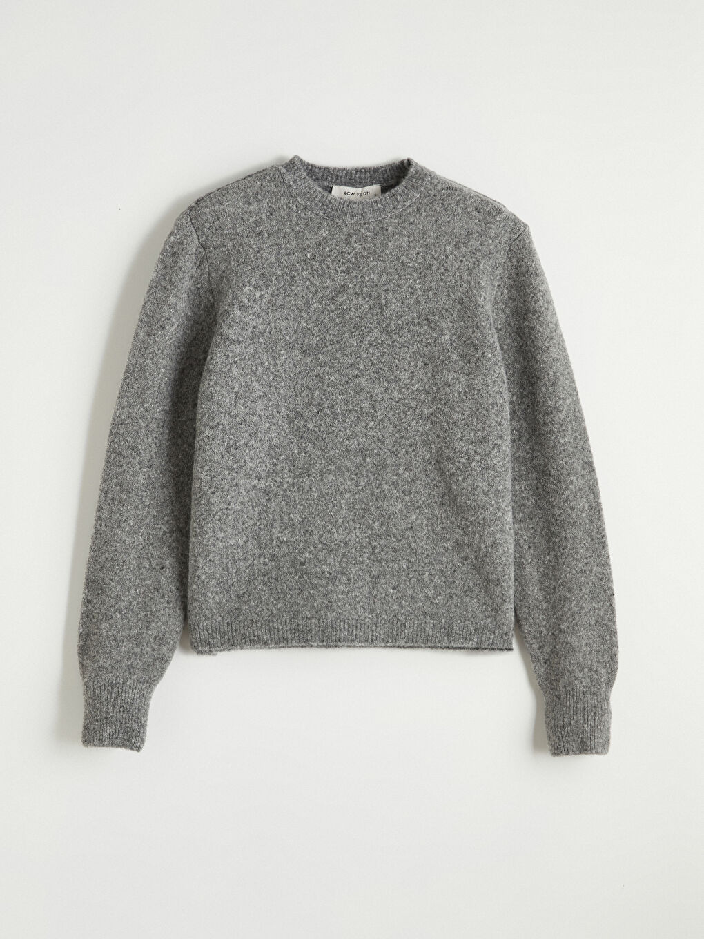 Gri Bisiklet Yaka Kadın Triko Kazak	