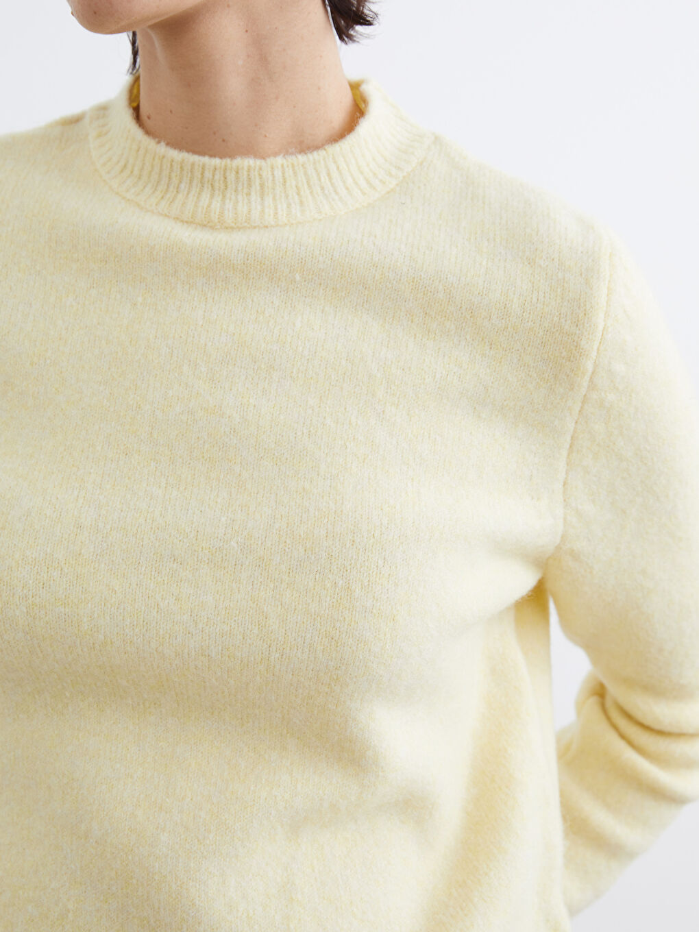 Sarı Bisiklet Yaka Kadın Triko Kazak	-2