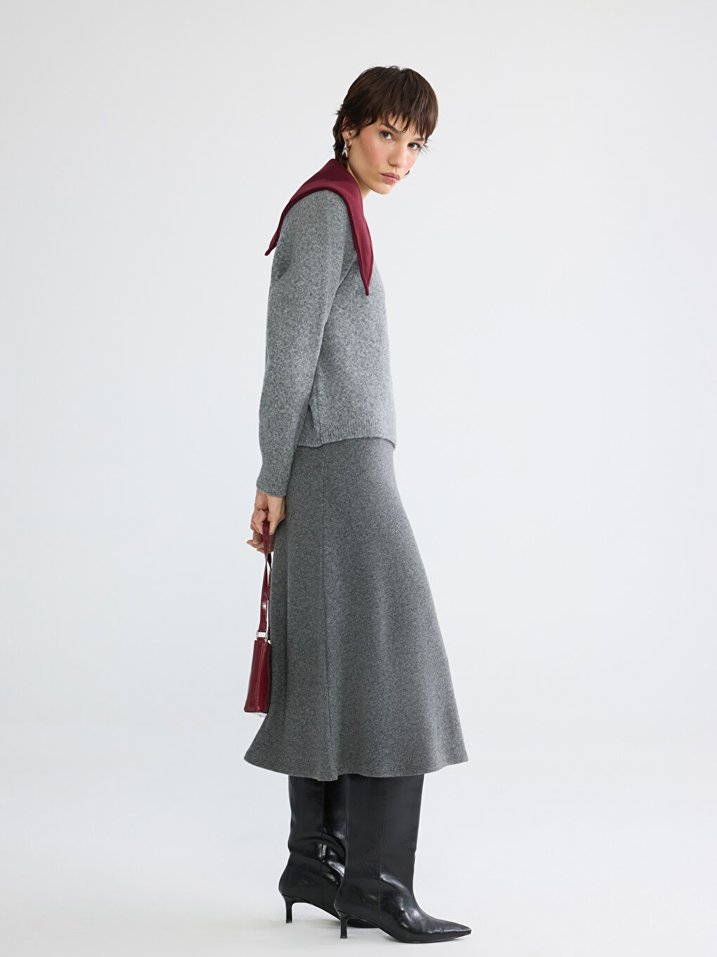 كنزة صوفية رمادي امرأة-1