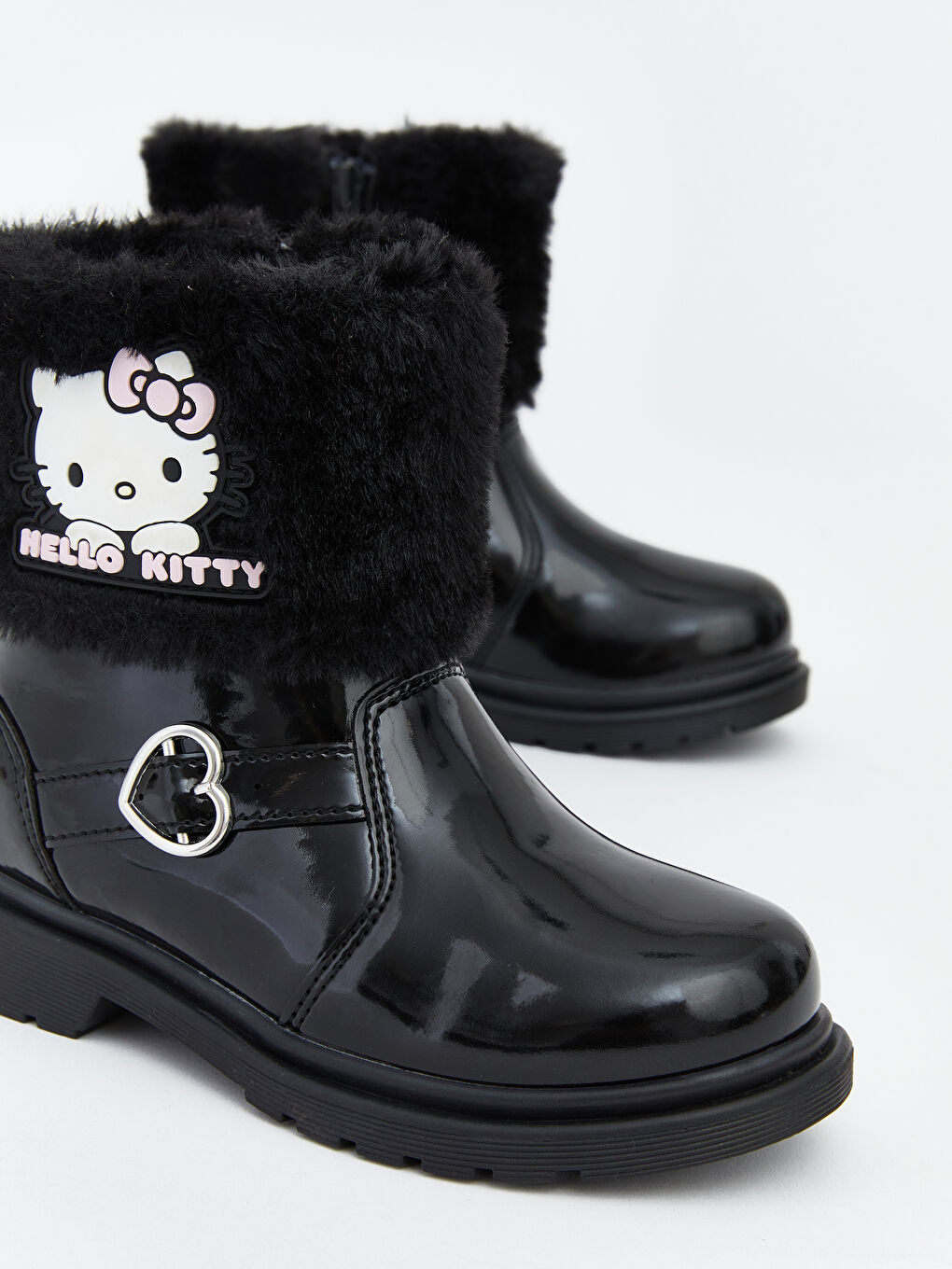 Siyah Hello Kitty Baskılı Kız Bebek Bot-2