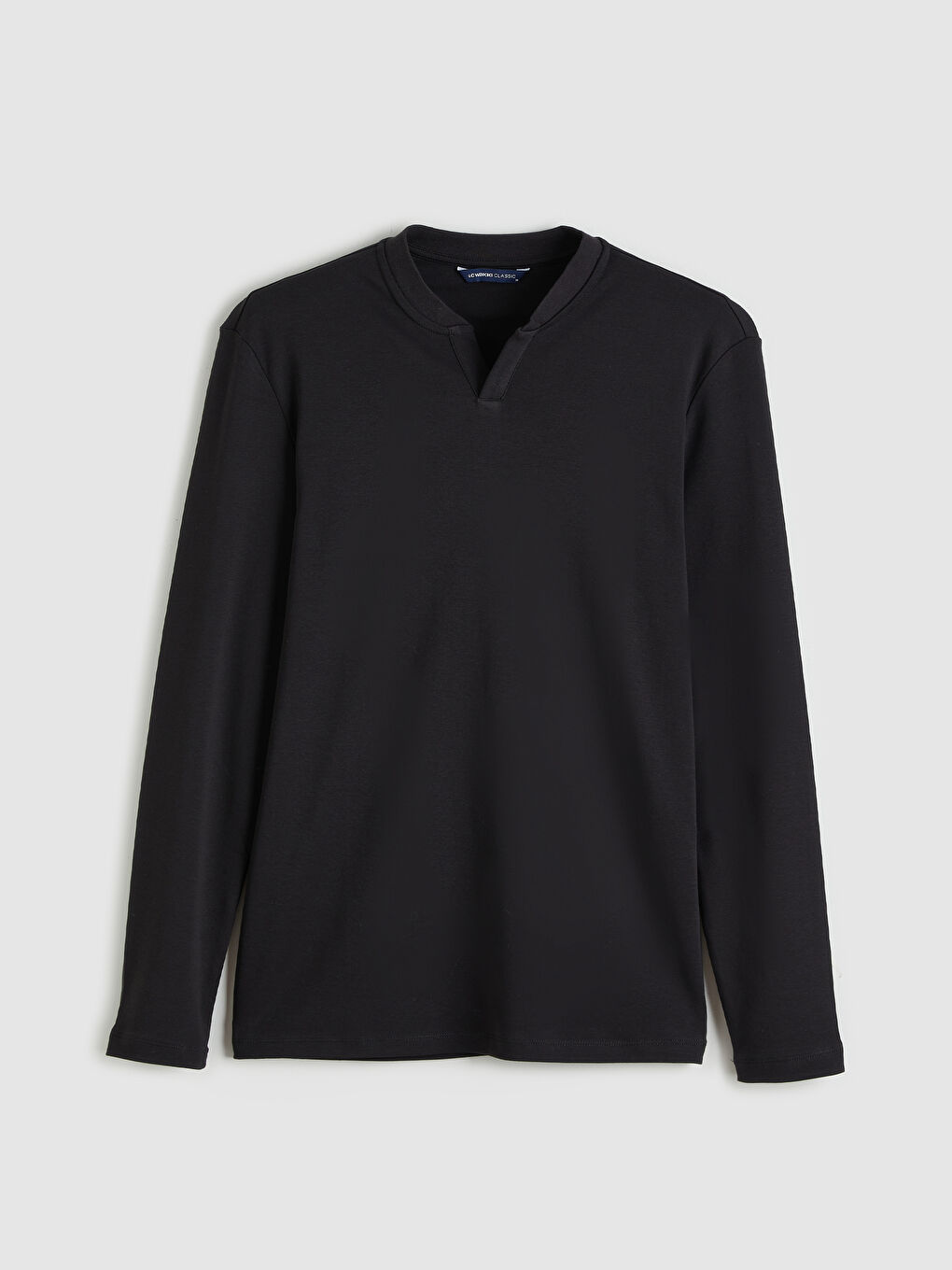 Siyah Bisiklet Yaka Erkek Sweatshirt-5