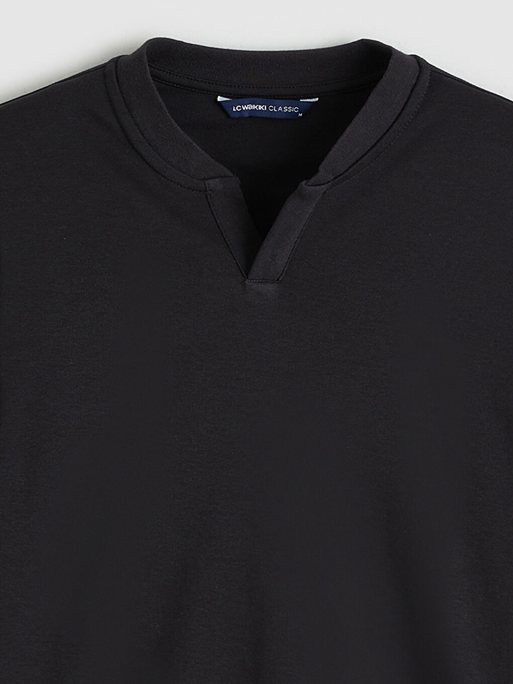 Siyah Bisiklet Yaka Erkek Sweatshirt-7