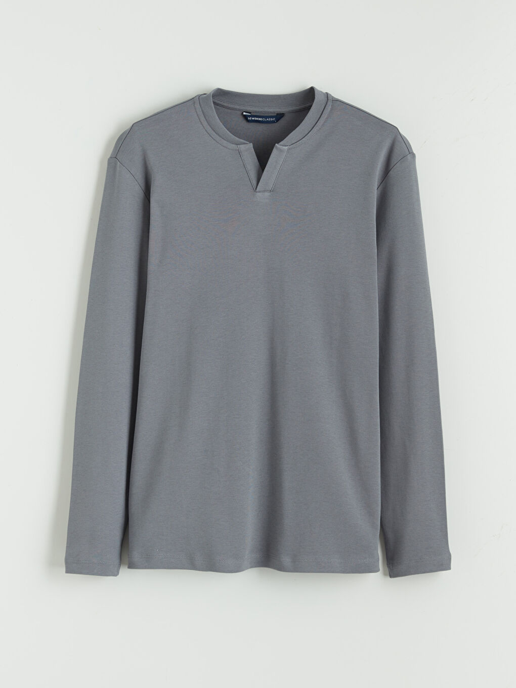 Gri Bisiklet Yaka Erkek Sweatshirt-4