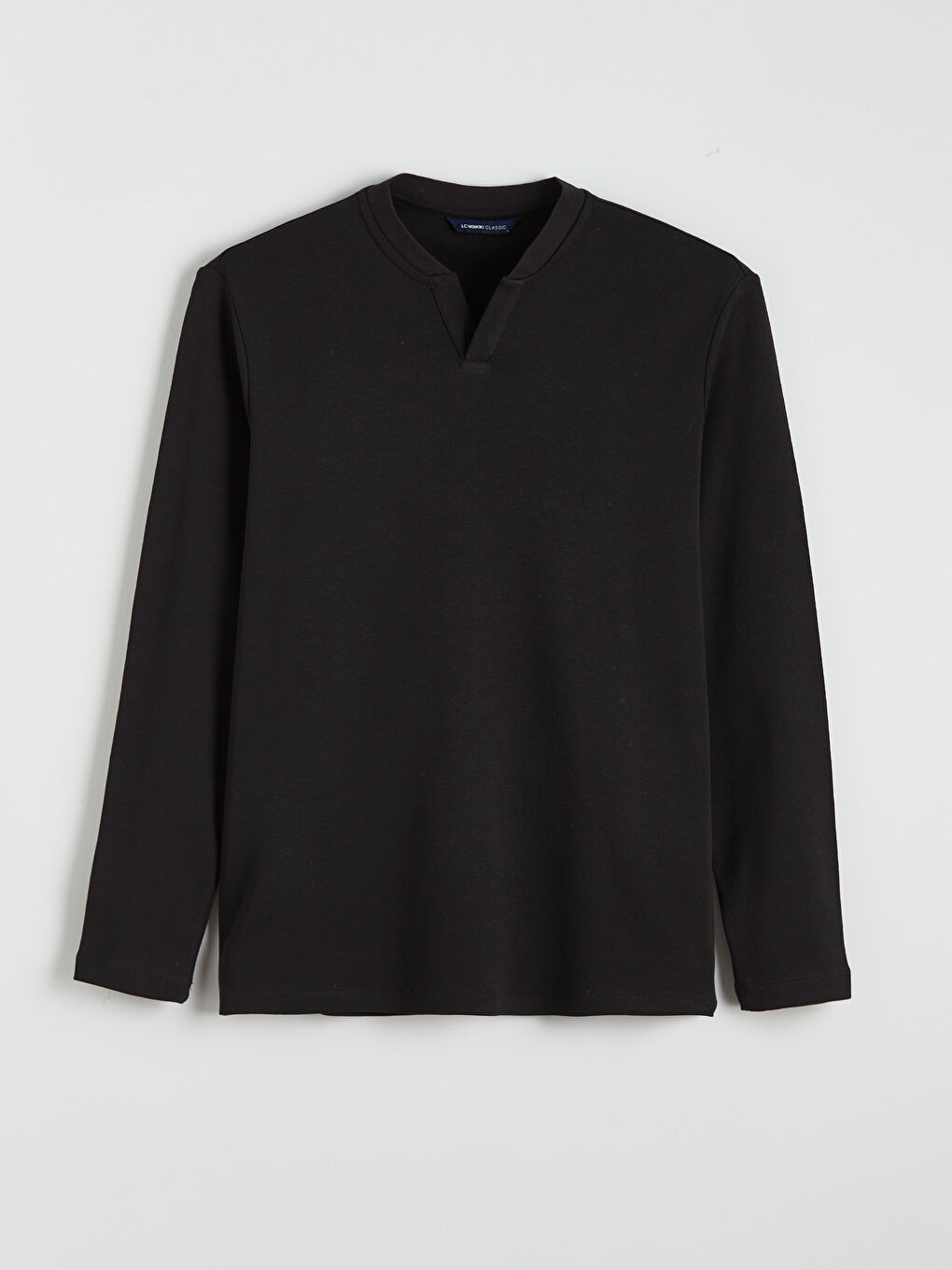 Siyah Bisiklet Yaka Erkek Sweatshirt-4