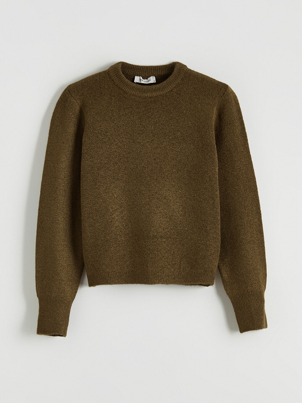 Yeşil Bisiklet Yaka Kadın Triko Kazak-4