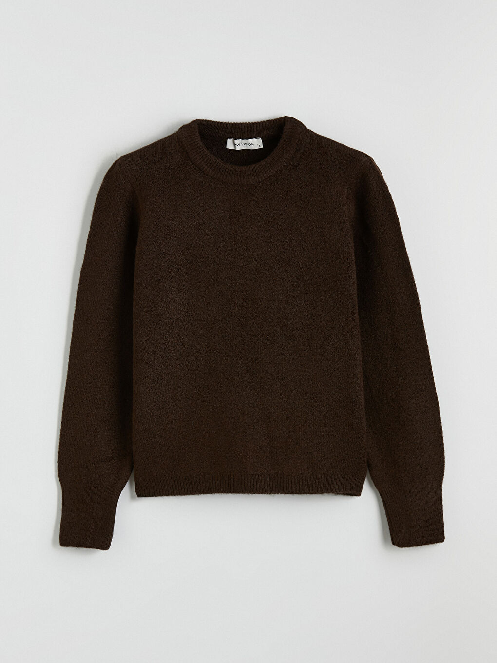 Kahverengi Bisiklet Yaka Kadın Triko Kazak