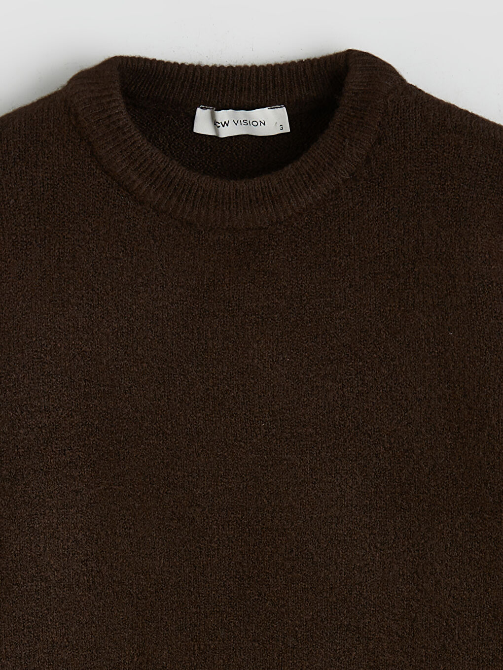 Kahverengi Bisiklet Yaka Kadın Triko Kazak-1