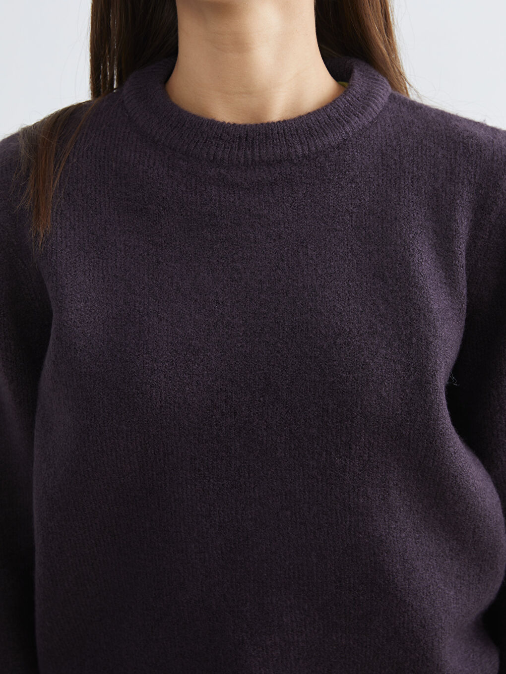 Mürdüm Bisiklet Yaka Kadın Triko Kazak-2