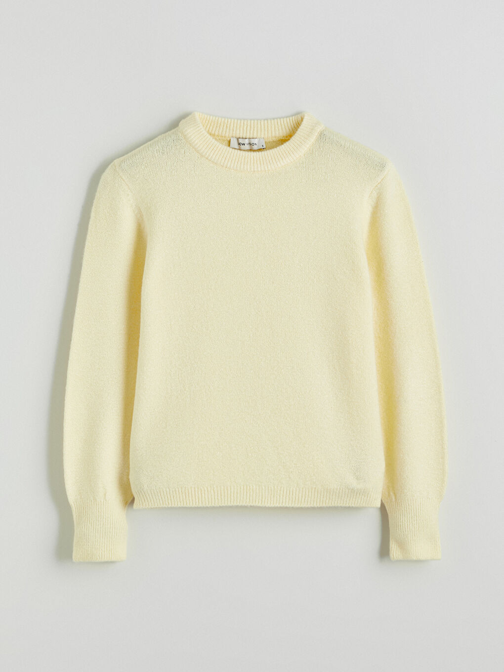 Sarı Bisiklet Yaka Kadın Triko Kazak-4