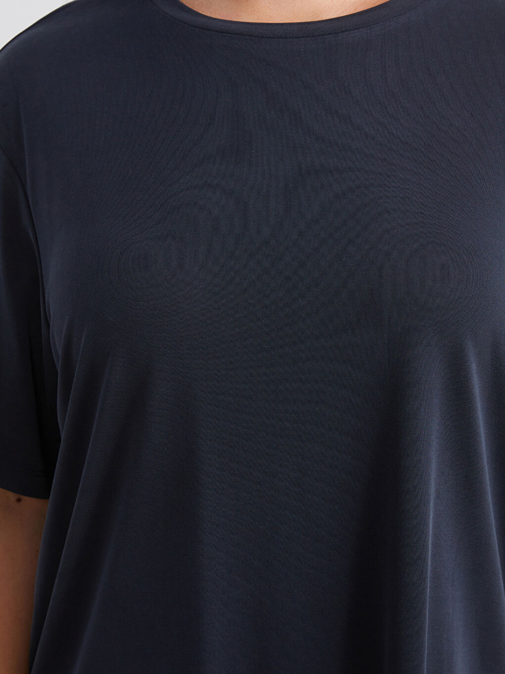 Siyah Büyük Beden Modal Karışımlı Kadın Tişört-2