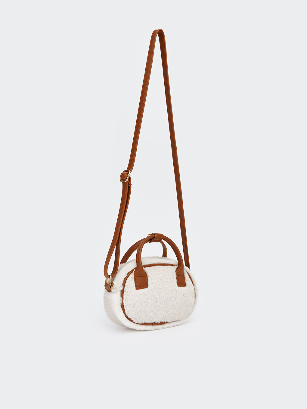 Ekru Pelüş Kız Çocuk Omuz Çantası-1