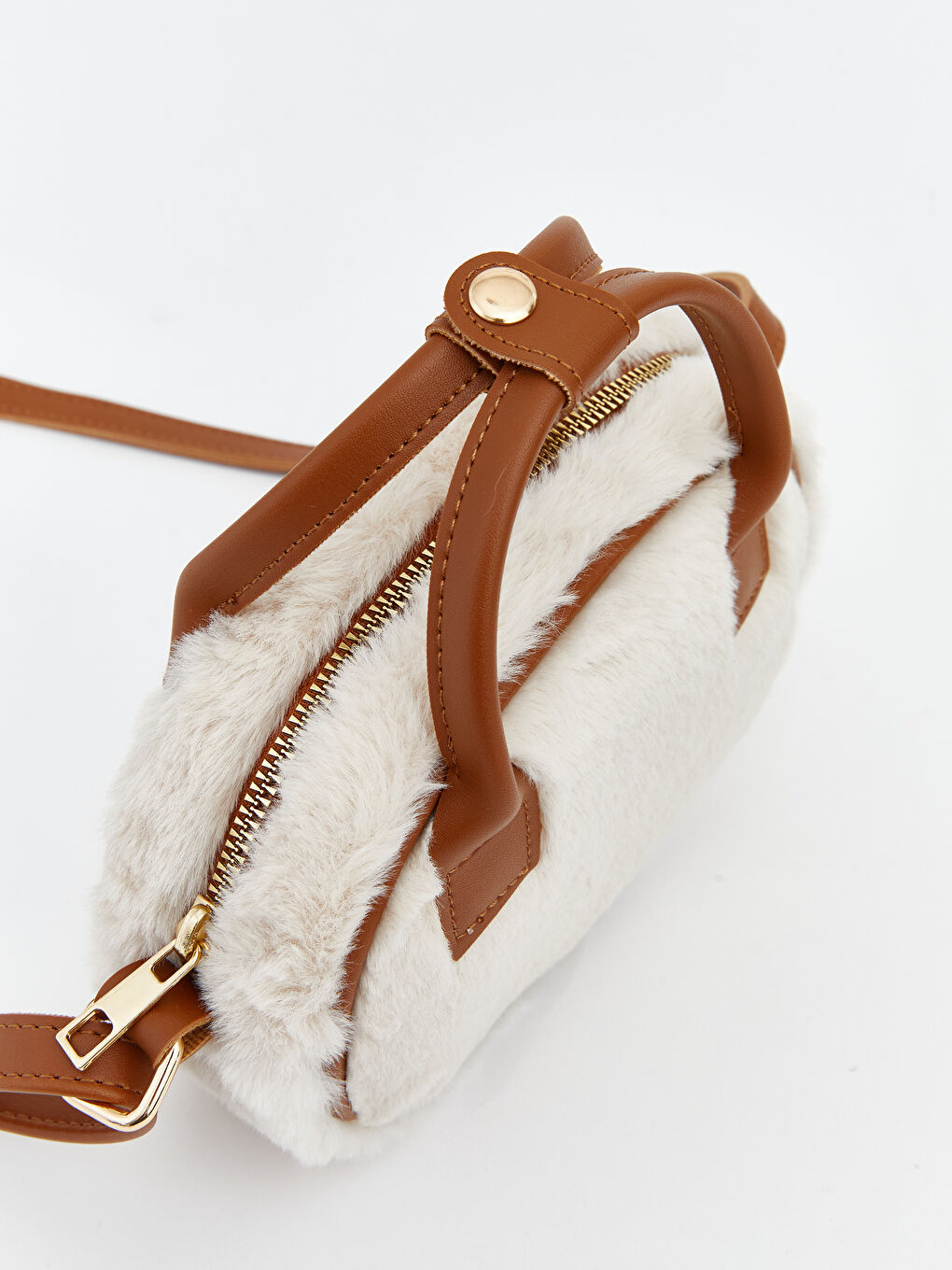 Ekru Pelüş Kız Çocuk Omuz Çantası-2