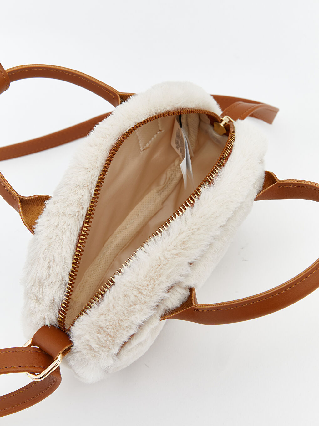 Ekru Pelüş Kız Çocuk Omuz Çantası-3