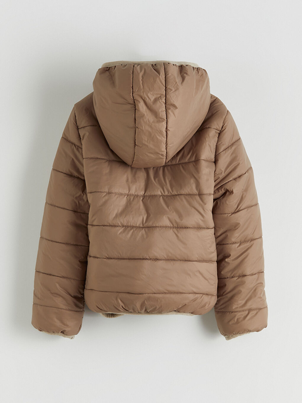 Bej Kapüşonlu Erkek Çocuk Şişme Mont-3