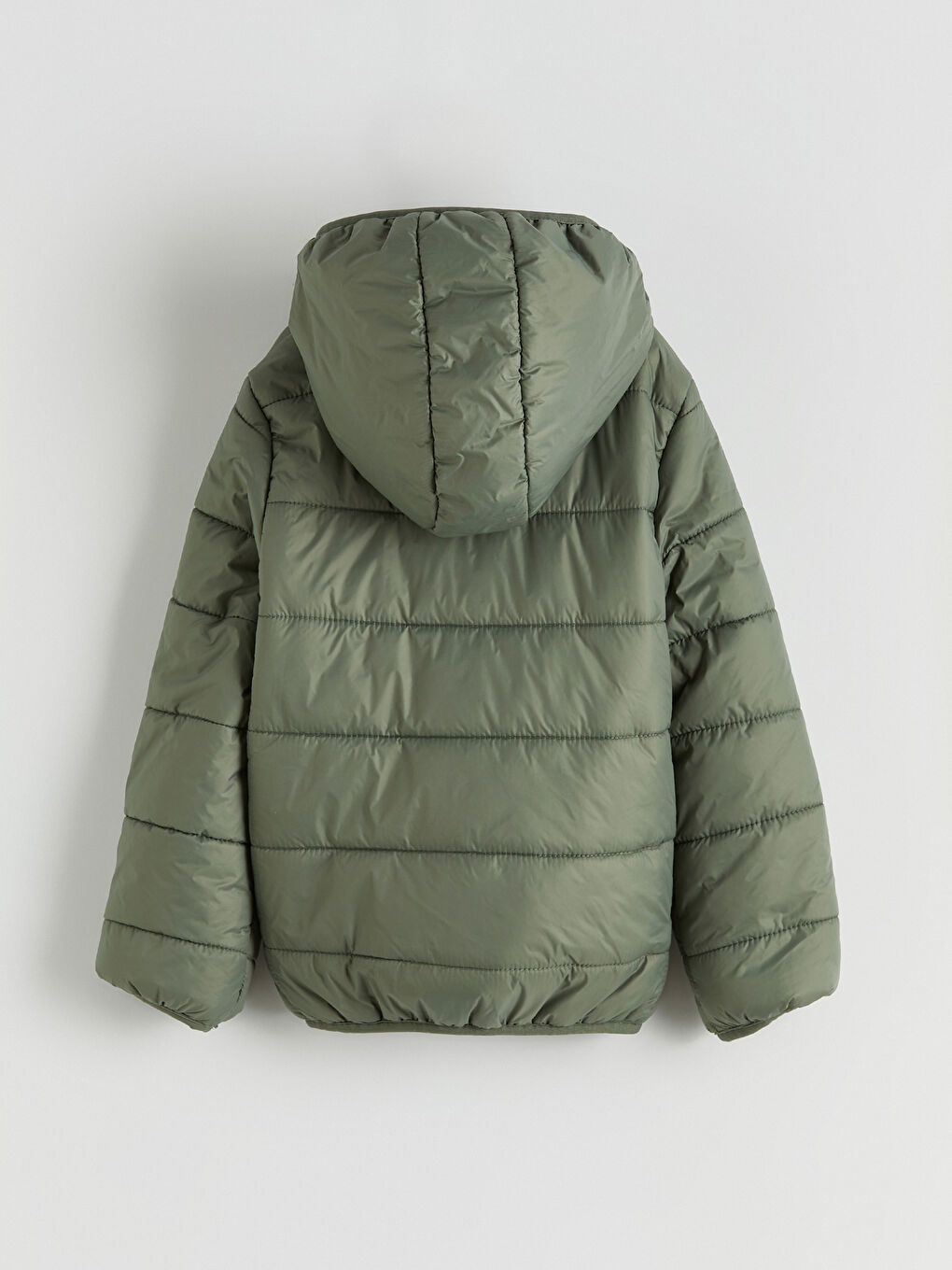 Yeşil Kapüşonlu Erkek Çocuk Şişme Mont-2