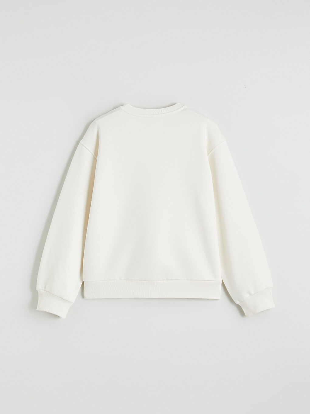 Ekru Ayıcık Teddy Baskılı Kız Çocuk Kalın Sweatshirt-3