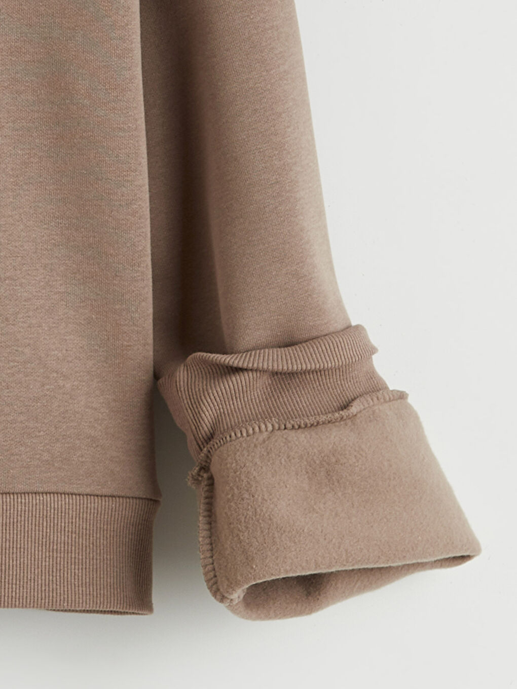 Kahverengi Baskılı Kız Çocuk Kalın Sweatshirt-2