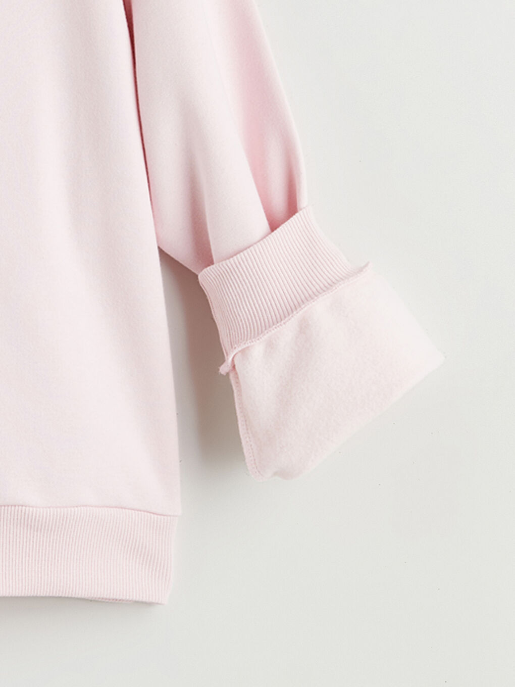 Pembe Bisiklet Yaka Nakışlı Kız Çocuk Sweatshirt-2