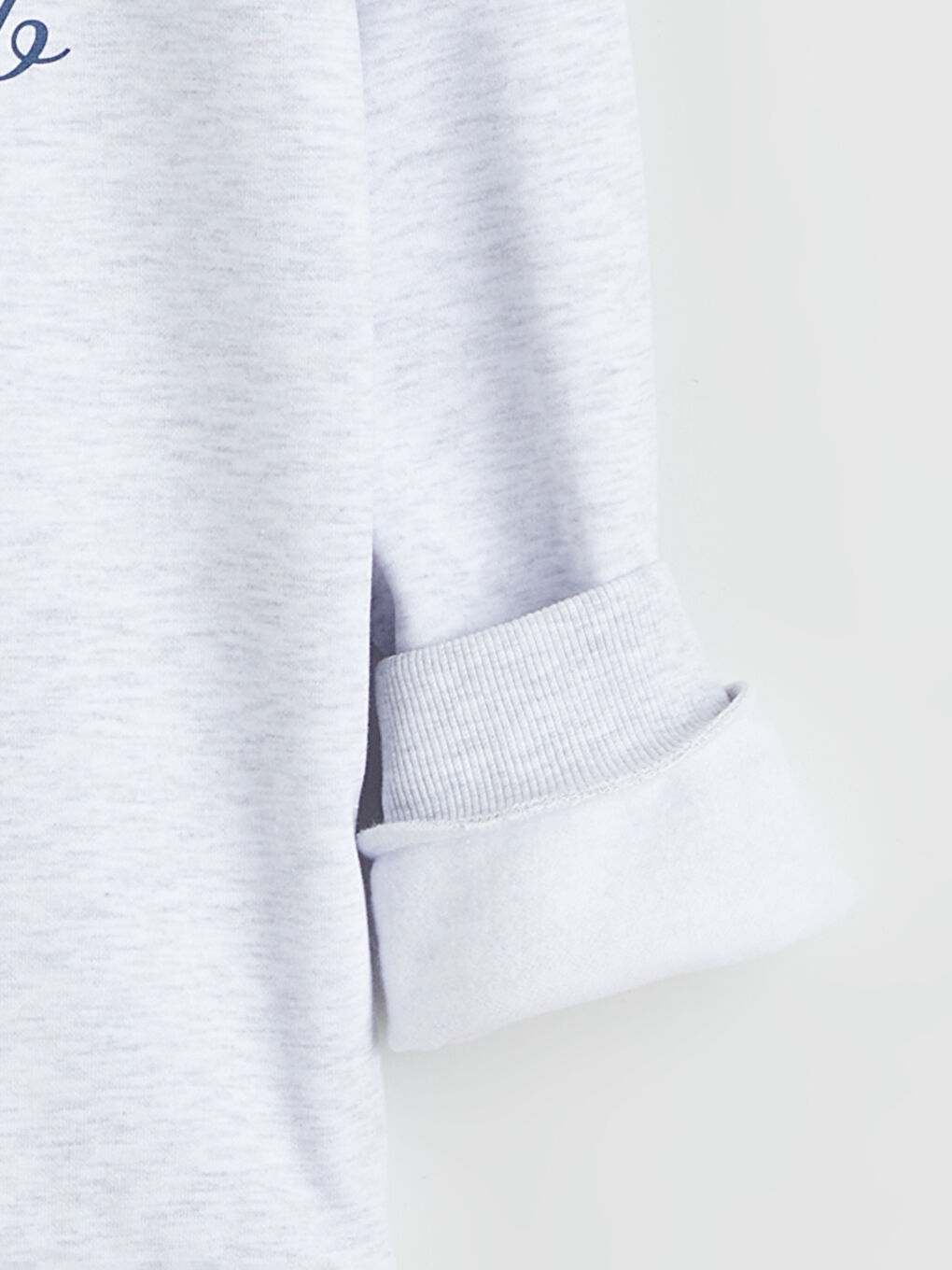 Gri Dik Yaka Los Angeles Baskılı Erkek Çocuk Kalın Sweatshirt-2