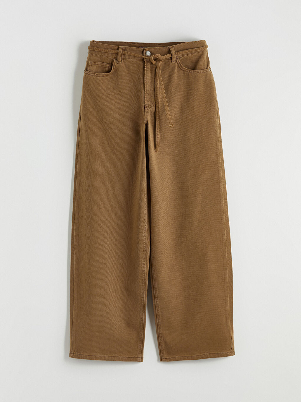 Kahverengi Baggy Fit Kadın Jean Pantolon-4