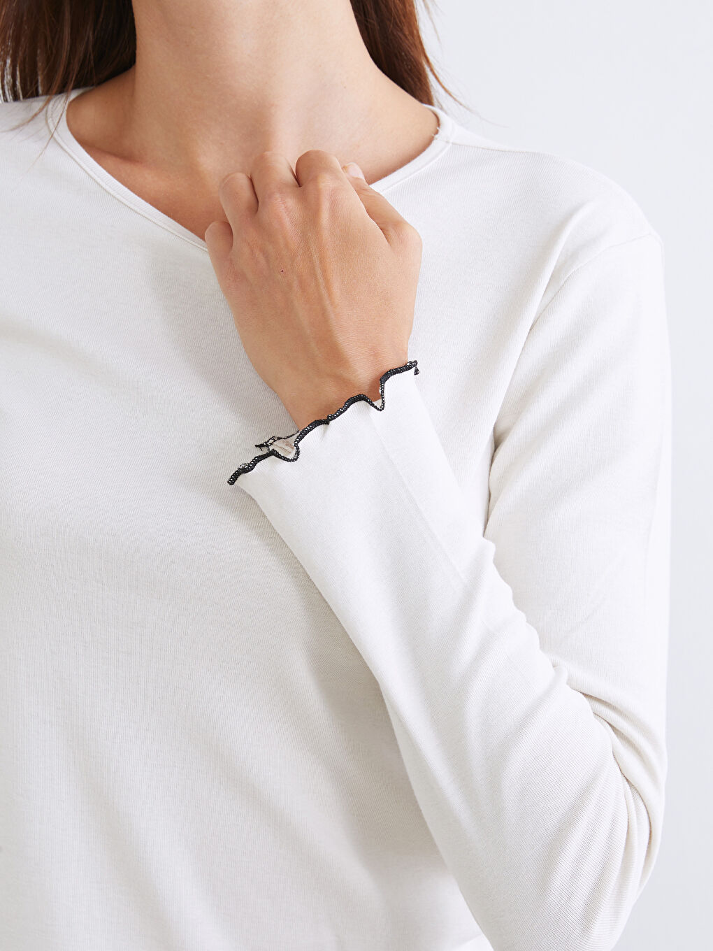 Kahverengi Bisiklet Yaka Kadın Tişört 2'li-4