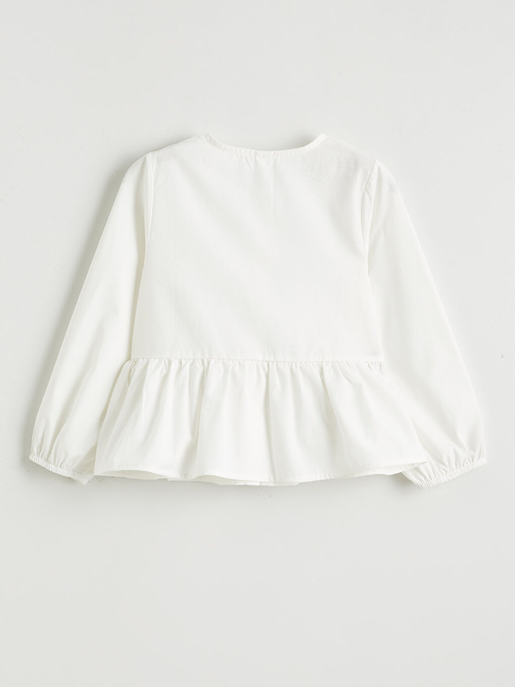 Ekru Fiyonk Detaylı Kız Çocuk Gömlek ve Pantolon-2