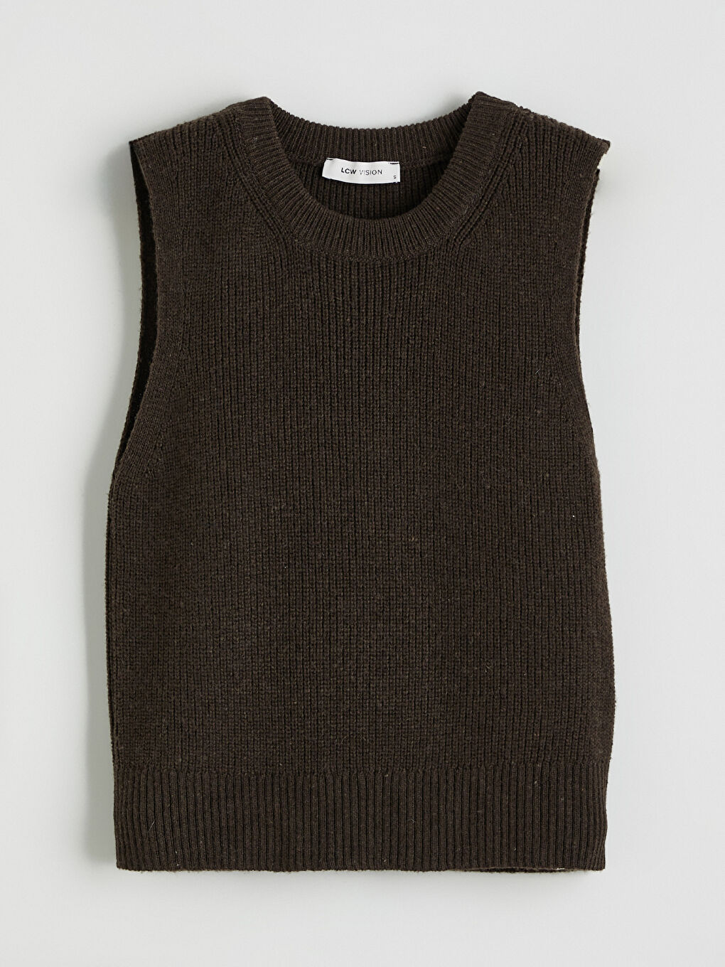 Kahverengi Bisiklet Yaka Kadın Triko Süveter-4