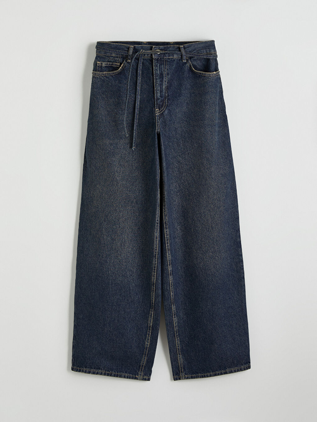 İndigo Baggy Fit Kadın Jean Pantolon-4