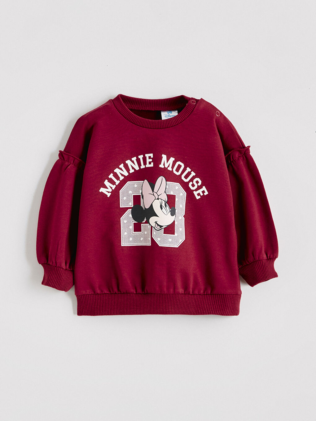 Mürdüm Minnie Mouse Baskılı Kız Bebek Sweatshirt ve Eşofman Alt-1