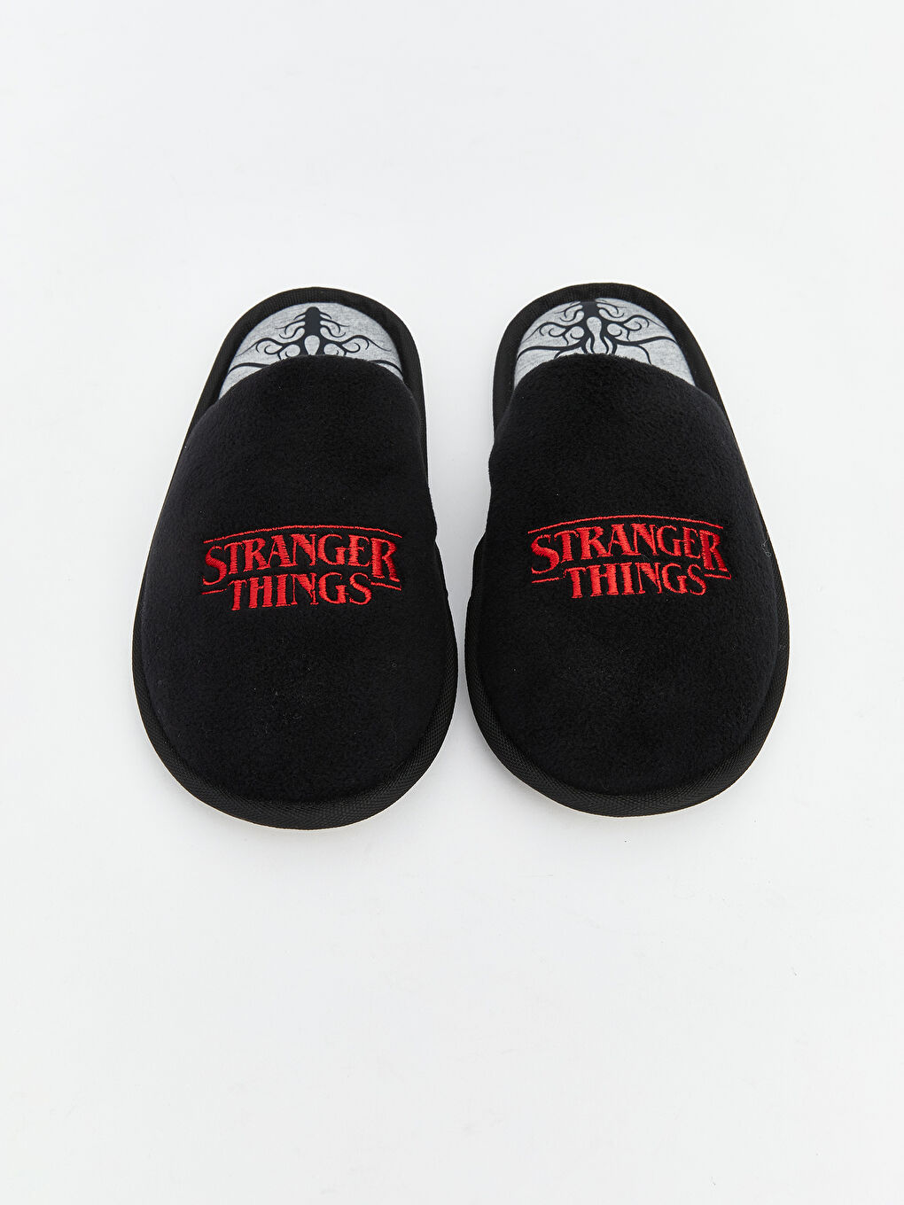 Siyah Stranger Things Nakışlı Erkek Çocuk Panduf-2