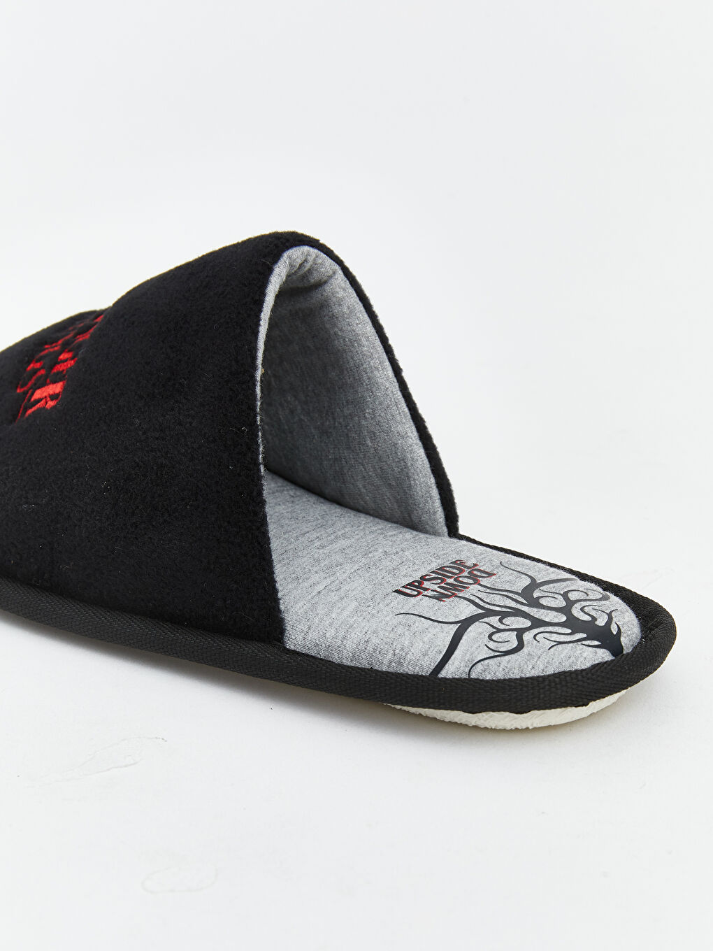 Siyah Stranger Things Nakışlı Erkek Çocuk Panduf-4